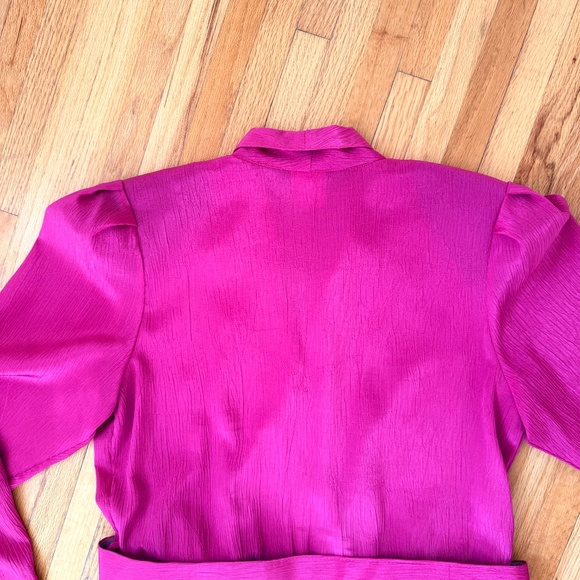 Hot Pink Vintage 80s Belted Jumpsuit - Picture 8 of 10